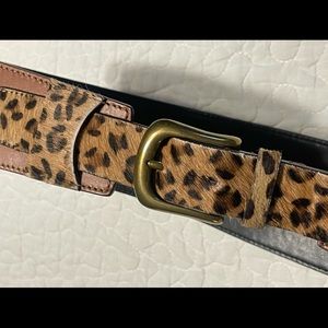 Chico’s Brown Leather Belt Large animal print